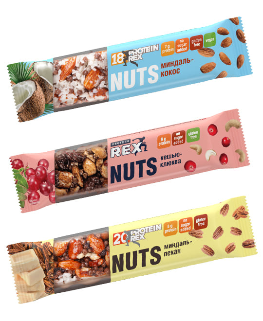 Ореховый батончик «ProteinRex» NUTS (20% протеина) от ProteinRex